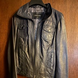 Black Rivet blue leather jacket